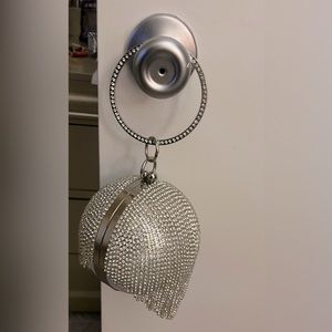 Clutch, with hanging diamonds-this clutch opens in the middle